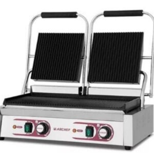 טוסטר לחיצה כפול 55×30 ס"מ Pro Line — חלק + מחורץ, חד פאזי